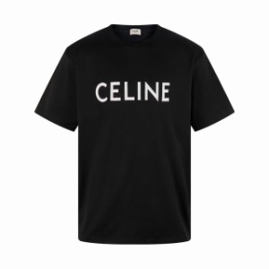 CELINE シンプルクラシックロゴプリント半袖Tシャツ