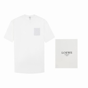 LOEWE 24ss ポケット刺繍ラウンドネック半袖Tシャツ