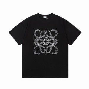 LOEWE 2024ss 新作 いばら刺繍 大きめロゴ ラウンドネック 半袖Tシャツ