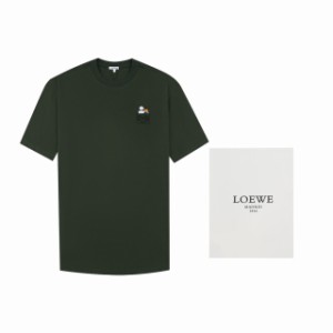 LOEWE 2024ss 初春新作 パンダ刺繍 ラウンドネック半袖Tシャツ