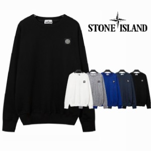 ストーンアイランド . STONE ISLAND クラシックベーシックスタイル 袖アームワッペン ワッペンロゴ ラウンドネックスウェットシャツ