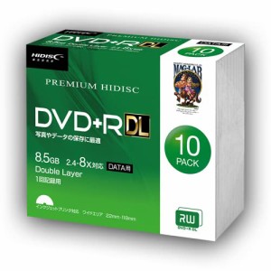 HIDISC データ用 DVD+R DL 片面2層 8.5GB 8倍速対応 1回データ記録用 インクジェットプリンタ対応 10枚 スリムケース入