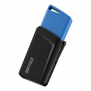 バッファロー BUFFALO USB3.1(Gen1)プッシュスライドUSBメモリ 64GB ブルー RUF3-SP64G-BL