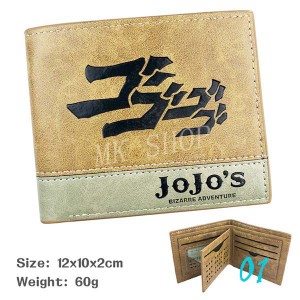 送料無料JOJO ジョジョの奇妙な冒険 周辺 財布 PUメンズ  がまぐち財布 小銭入れ 折りたたみ財布