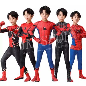  送料無料 スパイダーマン Spider Man 風 新作 全身タイツコスプレ衣装子供 キッズ ハロウィンコスチュームパーティー仮装演出道具Hallow