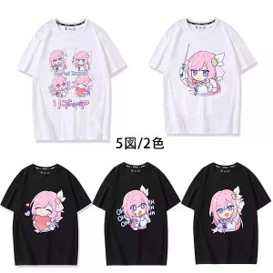 送料無料 崩壊3rd Elysia 周辺 コスプレ 韓流グッズ  Tシャツ  春夏 新作 半袖 黒 ホワイト 男女兼用  応援服 通気 吸汗 速乾