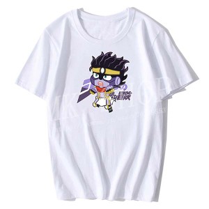 送料無料 ジョジョの奇妙な冒険スタープラチナ 周辺 コスプレ 韓流グッズ  Tシャツ  夏新作 黒 白 半袖 男女上着 コート S-XL  応援服 通