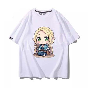 送料無料ダンジョン飯 マルシル 周辺 コスプレ 韓流グッズ Tシャツ  夏新作 黒 白 半袖 大人/子供用 上着 コート S-XL  応援服 通気 吸汗