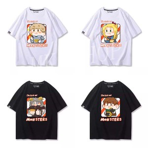 送料無料ダンジョン飯  周辺 コスプレ 韓流グッズ Tシャツ  夏新作 黒 白 半袖 大人/子供用 上着 コート S-XL  応援服 通気 吸汗 速乾