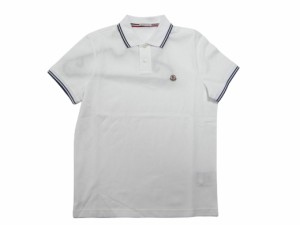 【MONCLER/モンクレール/MAGLIA POLO MANICA C/ポロシャツ/POLO SHIRT/鹿の子 Tシャツ/TEE/半袖/カットソー/メンズ/2022SS/春夏/001/ホワ