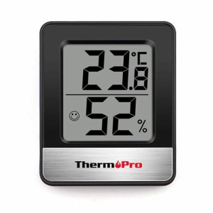 ThermoPro温度計 湿度計室内 小さい温湿度計デジタル 見やすい ブラックTP49 送料無料