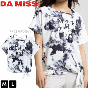 DAMISS ダミス マーブルドルマンTシャツ Tシャツ トップス 1434-1407 M L ホワイト フィットネスウェア ピラティスウェア エアロビクス 