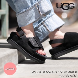 UGG W GOLDENSTAR HI SLINGBACK SANDAL BLACK アグ ウィメンズ ゴールデンスター サンダル レディース ( スライド 黒 厚底 ウィメンズ 11