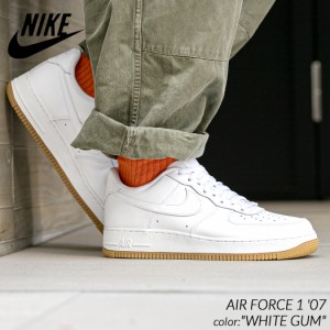 NIKE AIR FORCE 1 07 WHITE GUM ナイキ エアフォース 1 スニーカー ( 白 ホワイト ガムソール メンズ DJ2739-100 )