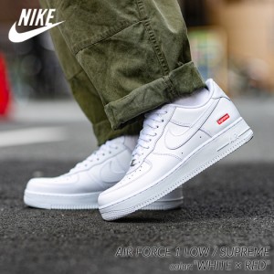 NIKE AIR FORCE 1 LOW / SUPREME WHITE × RED ナイキ エアフォース 1 シュプリーム スニーカー ( 白 ホワイト メンズ CU9225-100 )