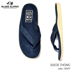 《【国内正規品】ISLAND SLIPPER SUEDE THONG NAVY アイランド スリッパ トング スエード サンダル ( 紺 レザー ビーチ メンズ PT203 )