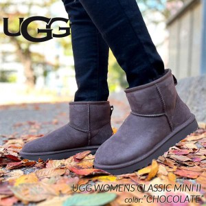 UGG WOMENS CLASSIC MINI II CHOCOLATE アグ ムートンブーツ クラシック ミニ 2 レディース ( チョコレート ブラウン 茶色 BOOTS 1016222