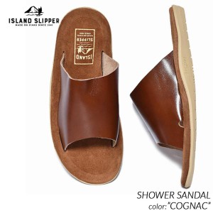 【国内正規品】ISLAND SLIPPER SHOWER SANDAL "COGNAC" アイランド スリッパ シャワー サンダル レザー スエード ( 茶 ブラウン BROWN メ