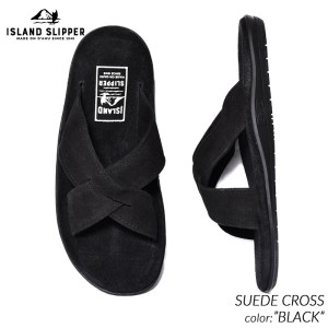 【国内正規品】ISLAND SLIPPER SUEDE CROSS "BLACK" アイランド スリッパ クロス サンダル スエード ( 黒 ブラック メンズ PB223 )