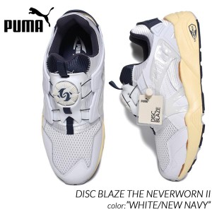 PUMA DISC BLAZE THE NEVERWORN II WHITE/NEW NAVY プーマ ディスクブレイズ 2 スニーカー ( 白 ホワイト メンズ 393182-01 )
