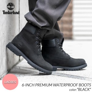 Timberland 6-INCH PREMIUM WATERPROOF BOOTS BLACK ティンバーランド 6インチ プレミアム ブーツ ( 黒 ブラック レディース 8658A )