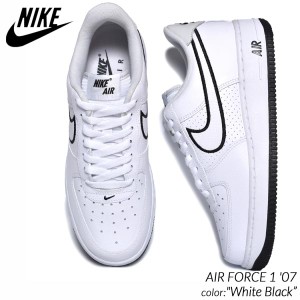 海外限定 NIKE AIR FORCE 1 07 White Black ナイキ エアフォース スニーカー ( 日本未発売 白 ホワイト 黒 ブラック メンズ FJ4211-100 )