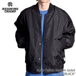 REIGNING CHAMP Nylon Taffeta Stadium Jacket BLACK レイニングチャンプ パーカー ( レーニングチャンプ MA-1 ジャケット RC-4236 )