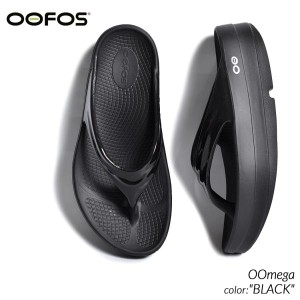 OOFOS OOmega "BLACK" ウーフォス ウーメガ サンダル ( 厚底 SANDAL スライド トング 黒 ブラック リカバリーサンダル レディース ウィメ