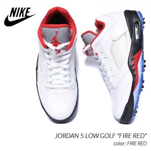 NIKE JORDAN 5 LOW GOLF "FIRE RED" ナイキ ジョーダン ロー ゴルフ スニーカー ( ファイヤレッド 白 赤 ゴルフシューズ メンズ CU4523 1