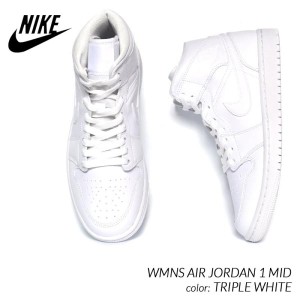 NIKE WMNS AIR JORDAN 1 MID "TRIPLE WHITE" ナイキ ウィメンズ エアジョーダン ミッド スニーカー ( 白 ホワイト メンズサイズ DV0991-1