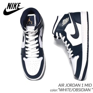 NIKE AIR JORDAN 1 MID "WHITE/OBSIDIAN" ナイキ エア ジョーダン 1 ミッド スニーカー ( 白 ホワイト 紺 ネイビー メンズ 554724-174 )