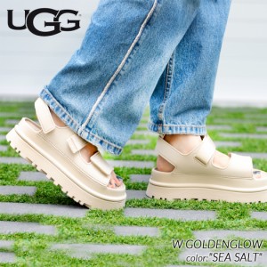 UGG W GOLDENGLOW SEA SALT アグ ウィメンズ ゴールデングロウ  サンダル スライド レディース ( アイボリー ベージュ 厚底  ストラップ 