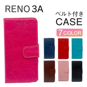 Reno 3A ケース reno 3a ケース おしゃれ 手帳 Reno3A カバー 耐衝撃 スマホケース 手帳型 スマホカバー かわいい ベルト オッポ OPPO リ