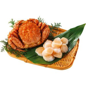 【送料無料/直送】|北海道産毛蟹とほたてセット（計６００ｇ）|
