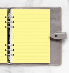 ファイロファックス システム手帳 リフィル A5サイズ  横罫紙 イエロー filofax デスクサイズ 6穴