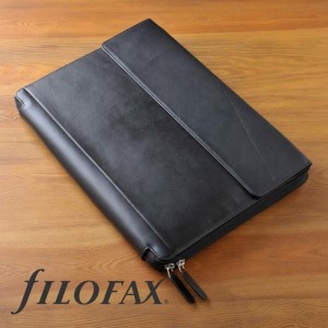 ファイロファックス 多機能フォルダー ナッパ Nappa ジップフォリオ A4サイズ Black Filofax ノートパッドカバー ドキュメントフォルダー