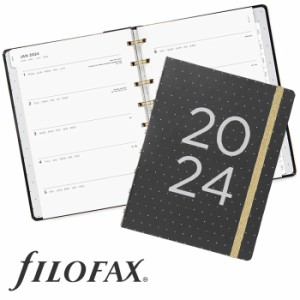 ファイロファックス 2024年 手帳 A5サイズ ムーンライト ブラック