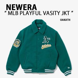 NEWERA ニューエラ スタジャン ブルゾン AP MLB PLAYFUL VASITY JK34 OAKATH オークランド GREEN バーシティジャケット 13944731