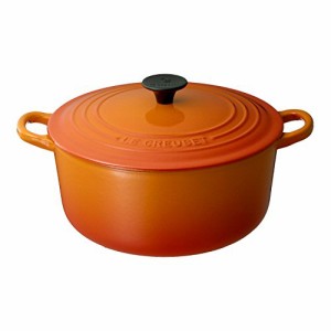 ル・クルーゼ(Le Creuset) 鋳物 ホーロー 鍋 両手鍋 無水鍋 鉄鍋 ココット・ロンド 20 cm オレンジ ガス IH オーブン 食