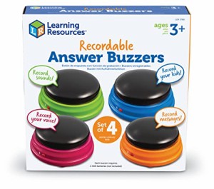 ラーニングリソーシズ (Learning Resources) 早押しボタン アンサーブザー 録音可能 直径約9cm 4個入り 正規品 LER3