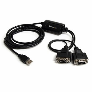 StarTech.com 2ポート増設USB 2.0 - RS232Cシリアルケーブル 1x USB A - 2x D-Sub 9ピン FTDI