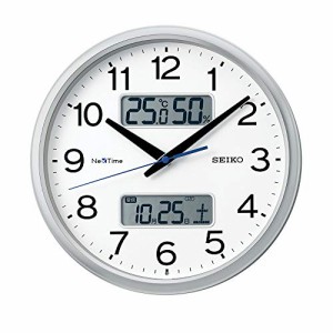 セイコー クロック 掛け時計 オフィスタイプ 電波 アナログ カレンダー 温度 湿度 表示 セイコーネクスタイム 06:銀色メタリック 02:直