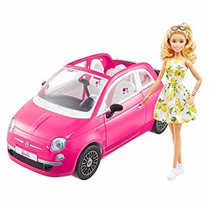 【】 バービー(Barbie) フィアット 500 【着せ替え人形・のりもの 】【ドール、アクセサリー付き】【3歳~】 GXR57