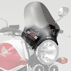 GIVI(ジビ) バイク用 スクリーン 汎用(ヘッドライトステークランプ) セミスモーク A210 小型ウインドスクリーン 90115