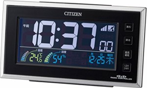 リズム(RHYTHM) シチズン 目覚まし時計 電波時計 デジタル カラー 液晶 温度 湿度 カレンダー 表示 AC電源 24時間 LED 点灯