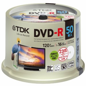 TDK 録画用DVD-R デジタル放送録画対応(CPRM) 1-16倍速 インクジェットプリンタ対応(ホワイト・ワイド) 50枚スピンドル DR
