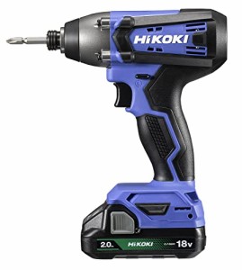 HiKOKI(ハイコーキ) 18V コードレス インパクトドライバ 高トルクタイプ 2.0Ah 蓄電池×2個 充電器 ケース付 FWH18DF(