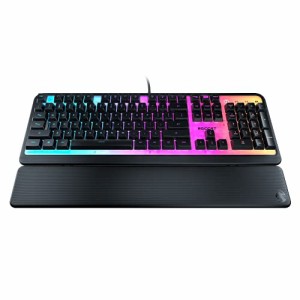 ROCCAT ゲーミングキーボード Magma JP 日本語配列 有線 ブラック/黒 メンブレン フルサイズ RGB アームレスト 半透明トップ