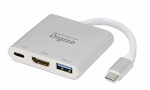 プリンストン Digizo PD60W対応 Type-C HDMI変換アダプター 4K対応 USB3.0x1 PC Switch PUD-PDC