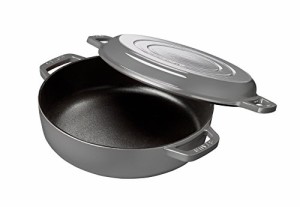 staub ストウブ 「 スキヤキ&グリル グレー 26cm 」 両手 鋳物 ホーロー 鍋 すき焼き鍋 グリルパン IH対応 【日本販売正規品】